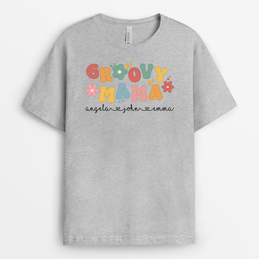 1518AUK2 personalised groovy mama t shirt