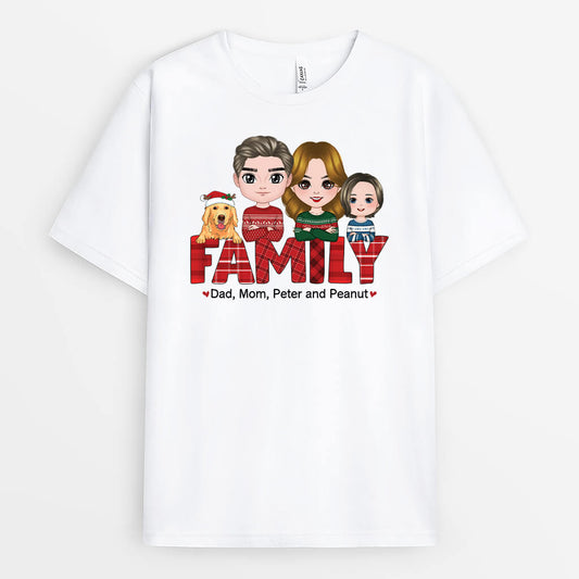 1522AUK1 personalised whole family t shirt