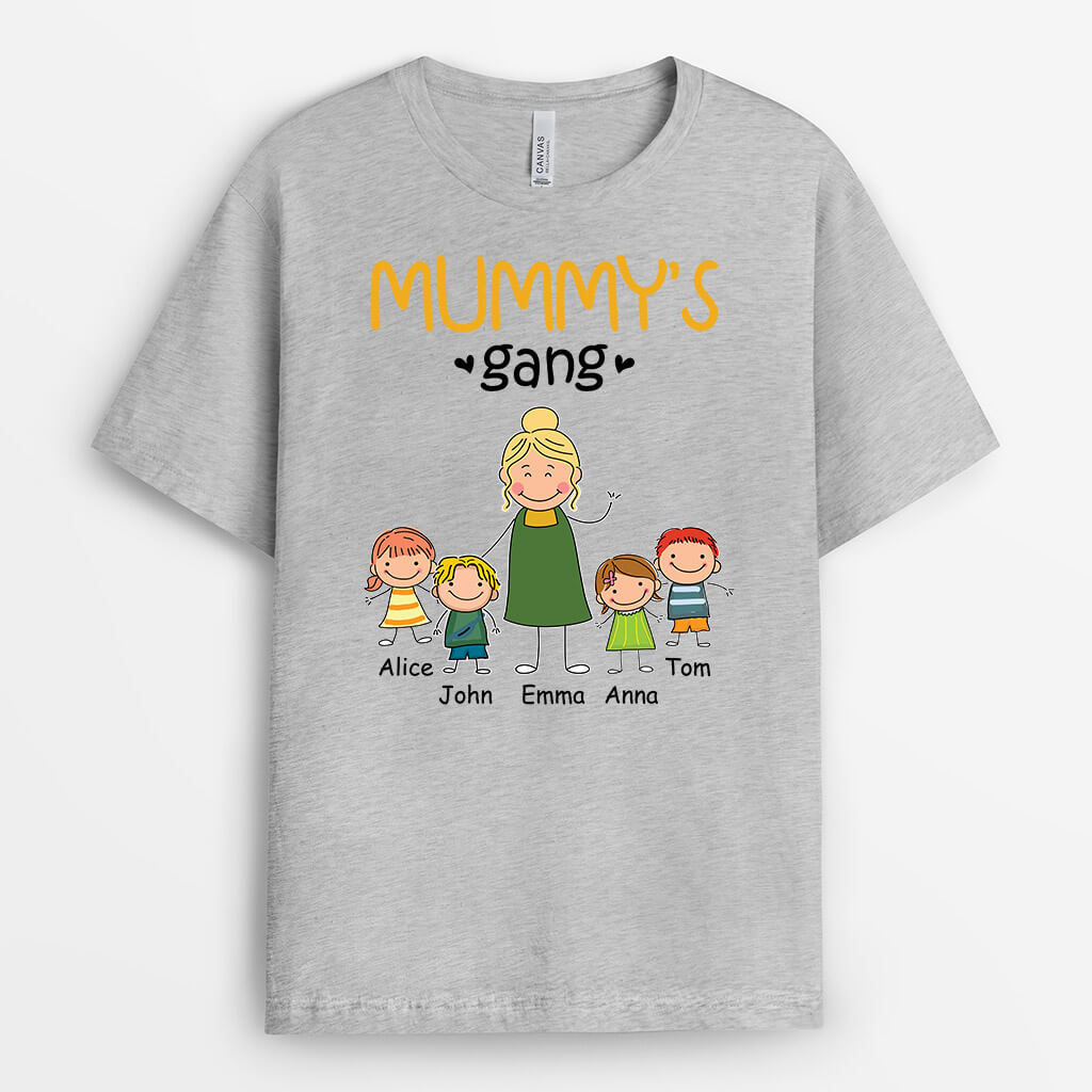 1526AUK1 personalised grandmas gang kids t shirt