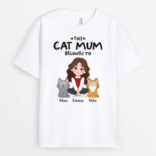 1536AUK1 personalised this cat mum belongs to t shirt