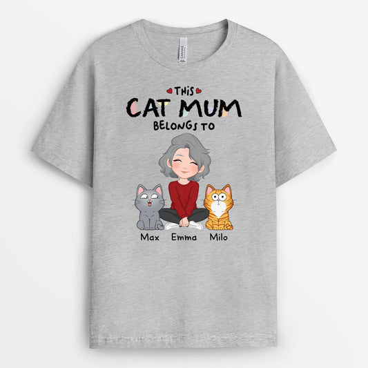 1536AUK2 personalised this cat mum belongs to t shirt