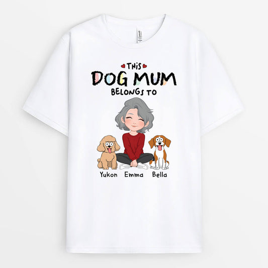 1536AUK2 personalised this dog mum belongs to t shirt