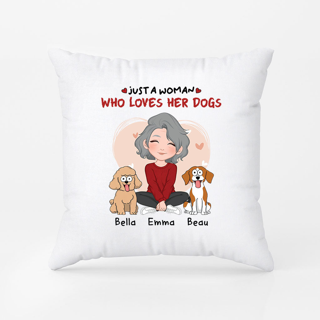 1537PUS2 custom dog gifts for women just a girl who loves her dogs pillow 1537PKV8D