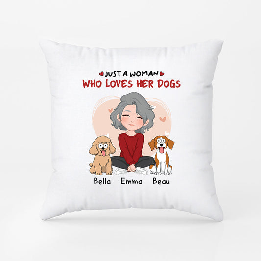 1537PUS2 custom dog gifts for women just a girl who loves her dogs pillow 1537PKV8D