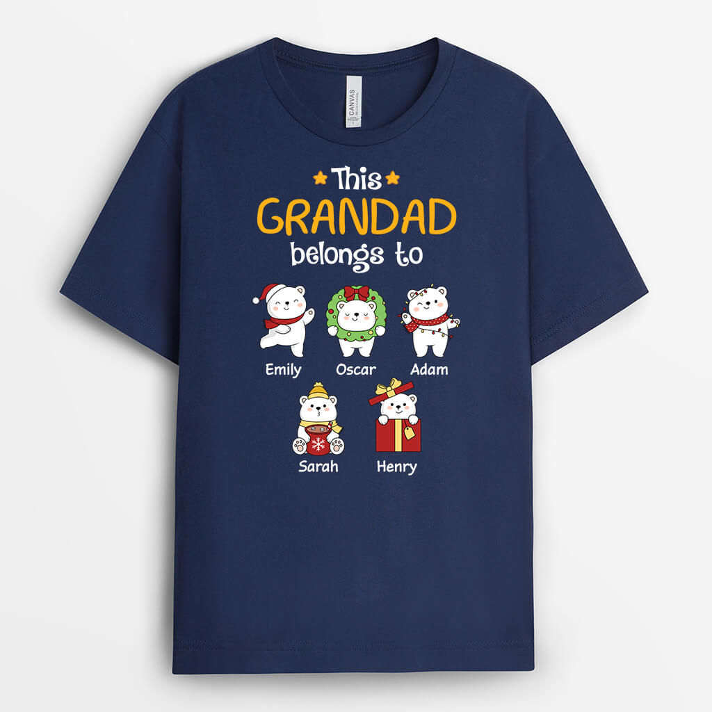 1538AUK1 personalised this daddy grandpa belongs to little bear t shirt