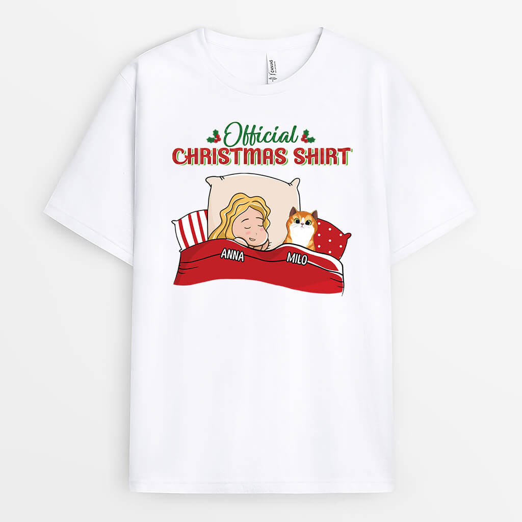 1543AUS2 personalized official christmas outfit with cats t shirt