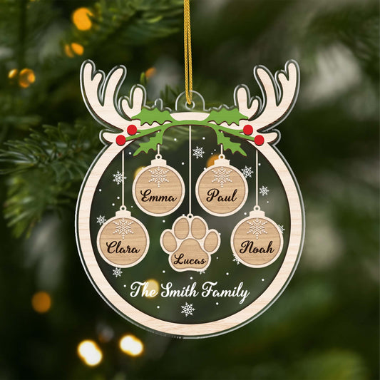 1546OUS1 personalized the family reindeer horn ornament