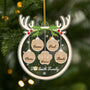 1546OUS1 personalized the family reindeer horn ornament