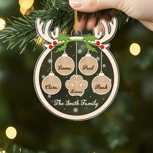 1546OUS2 personalized the family reindeer horn ornament