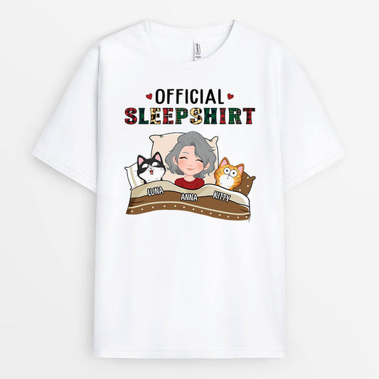 1549AUK2 personalised official sleepshirt grandma cat t shirt