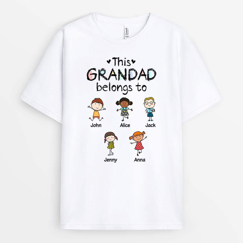 1555AUK1 personalised this daddy grandpa belongs to t shirt