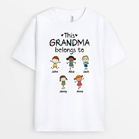 1555AUK1 personalised this mummy grandma belongs to t shirt