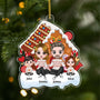 1558OUS1 personalized cute family sitting christmas gingerbread house t shirt