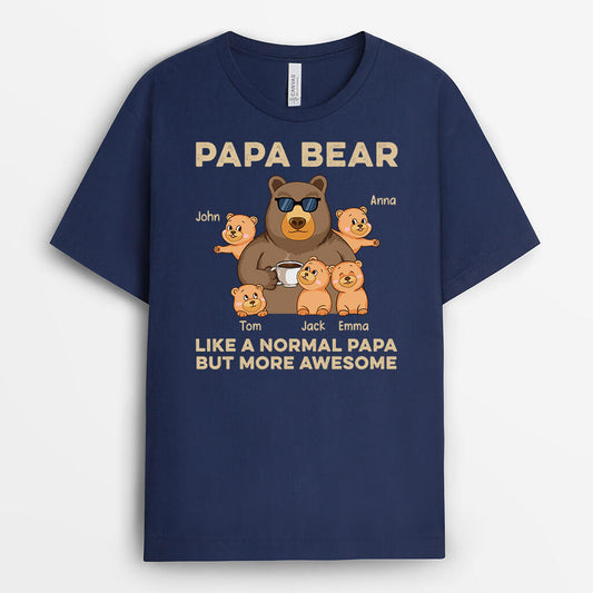 1605AUK1 personalised bear papa but more awsome t shirt