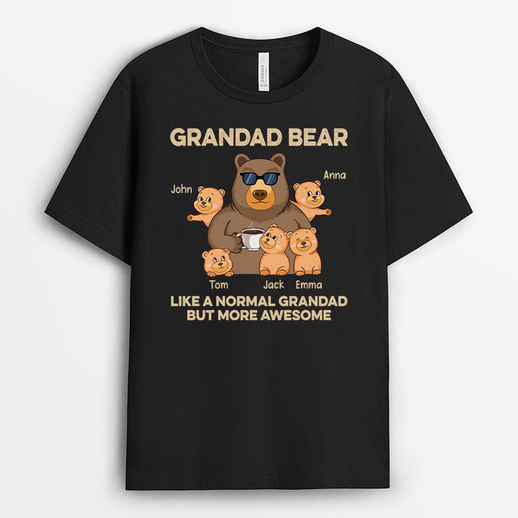 1605AUK2 personalised bear papa but more awsome t shirt