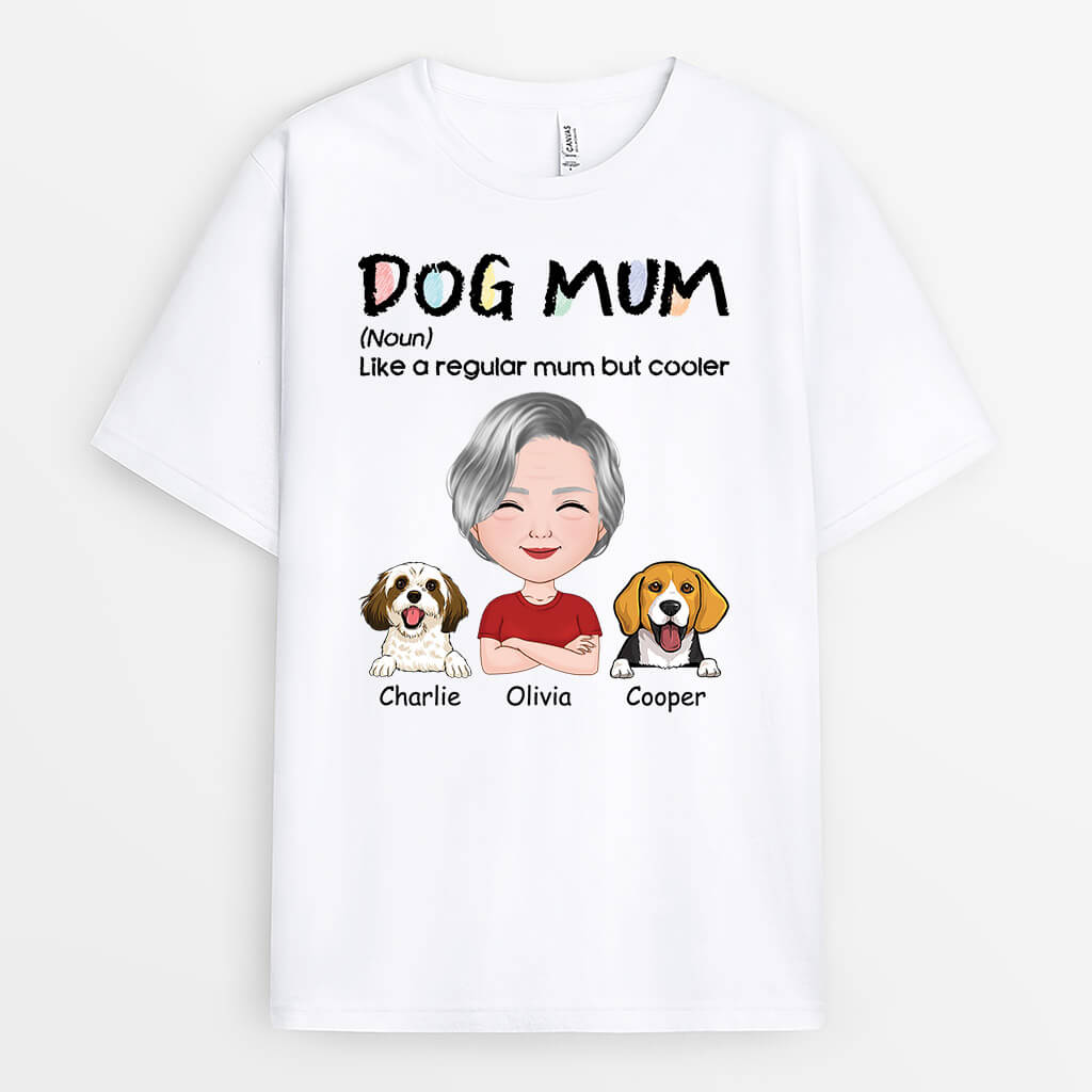 1607AUK2 personalised dog mum definition t shirt