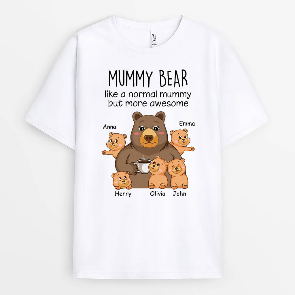 1612AUK1 personalised grandma bear like a normal grandma t shirt