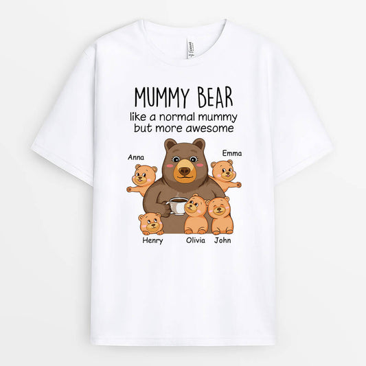 1612AUK1 personalised grandma bear like a normal grandma t shirt