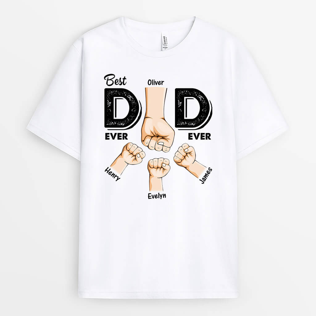1613AUK2 personalised best dad ever t shirt