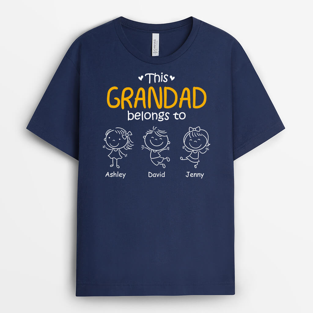 1617AUK1 personalised this grandad belongs to t shirt