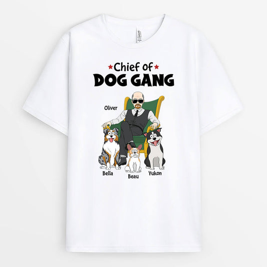 1625AUK2 personalised chief of dog gang t shirt