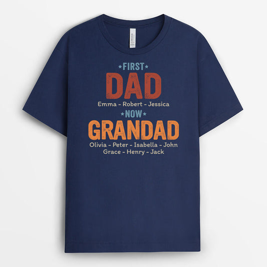 1627AUK1 personalised first dad now grandpa t shirt