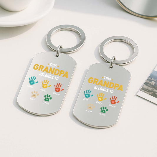 1628JUS2 personalized metal keychains this daddy belongs to gifts 1628JKQ5B
