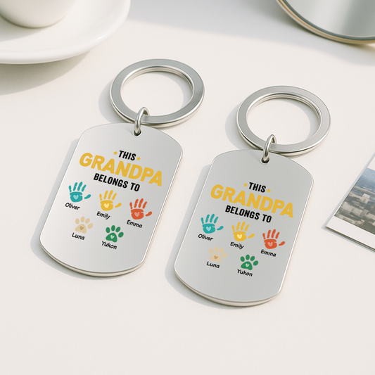 1628JUS2 personalized metal keychains this daddy belongs to gifts 1628JKQ5B