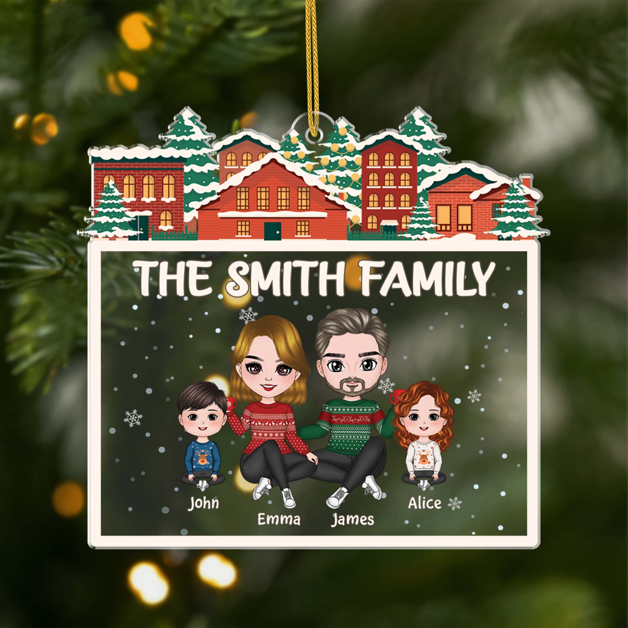 1631OUS1 personalized the family houses ornament