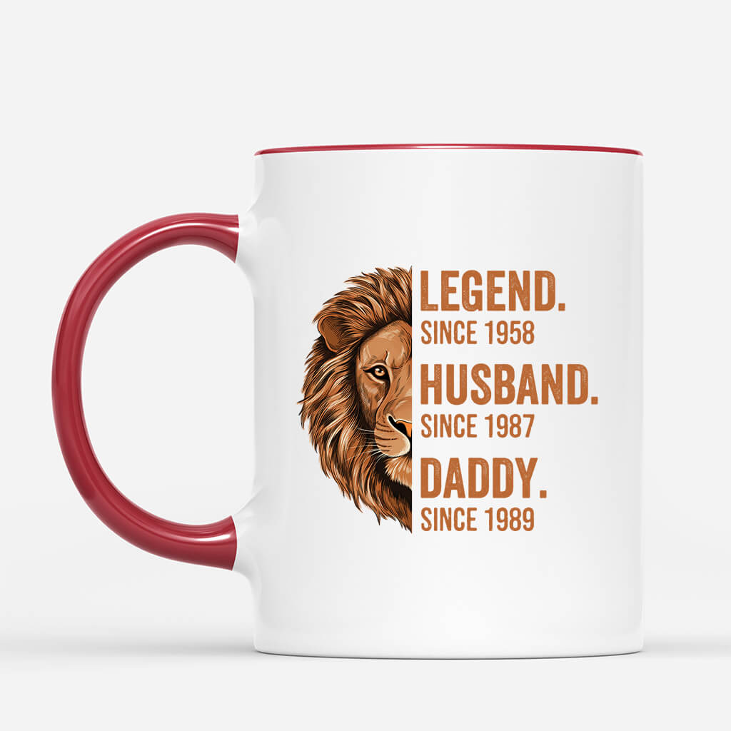 1632MUK2 legend husband daddy grandpa lion mug personalised mug for him