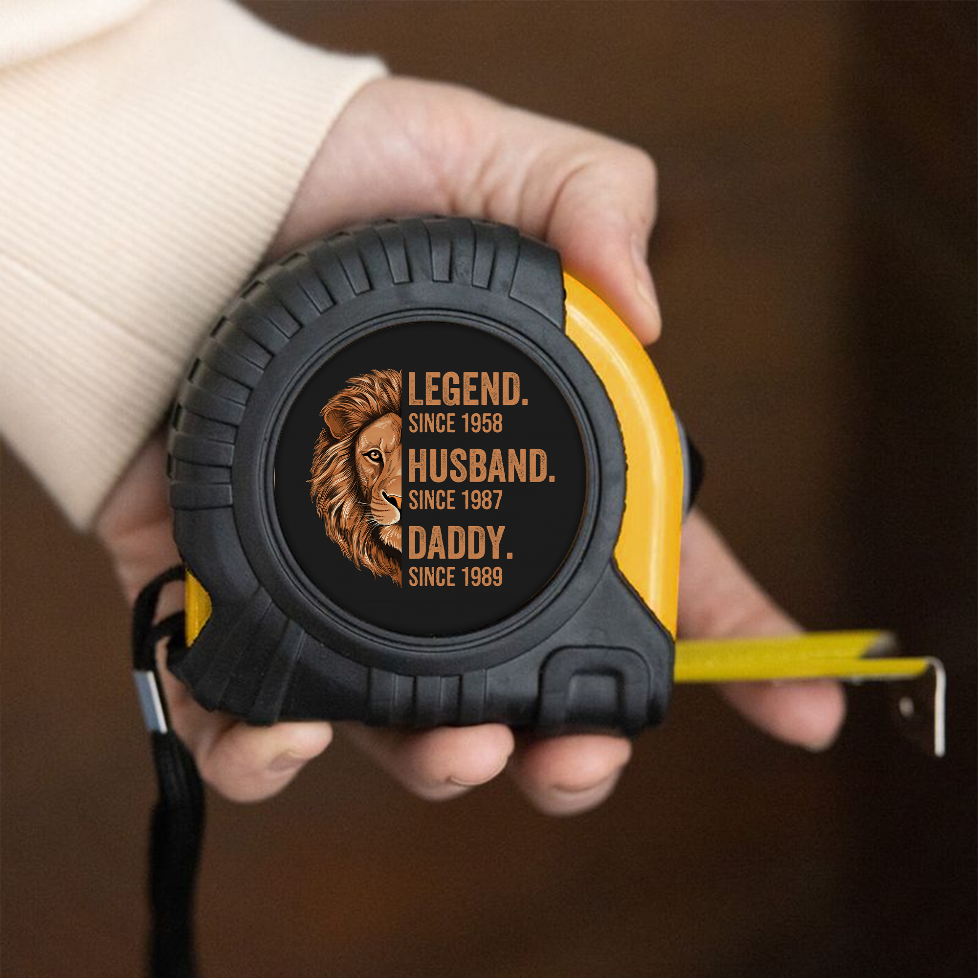 1632OUS2 personalized gifts for grandpa lion tape measure 1632OKN8B