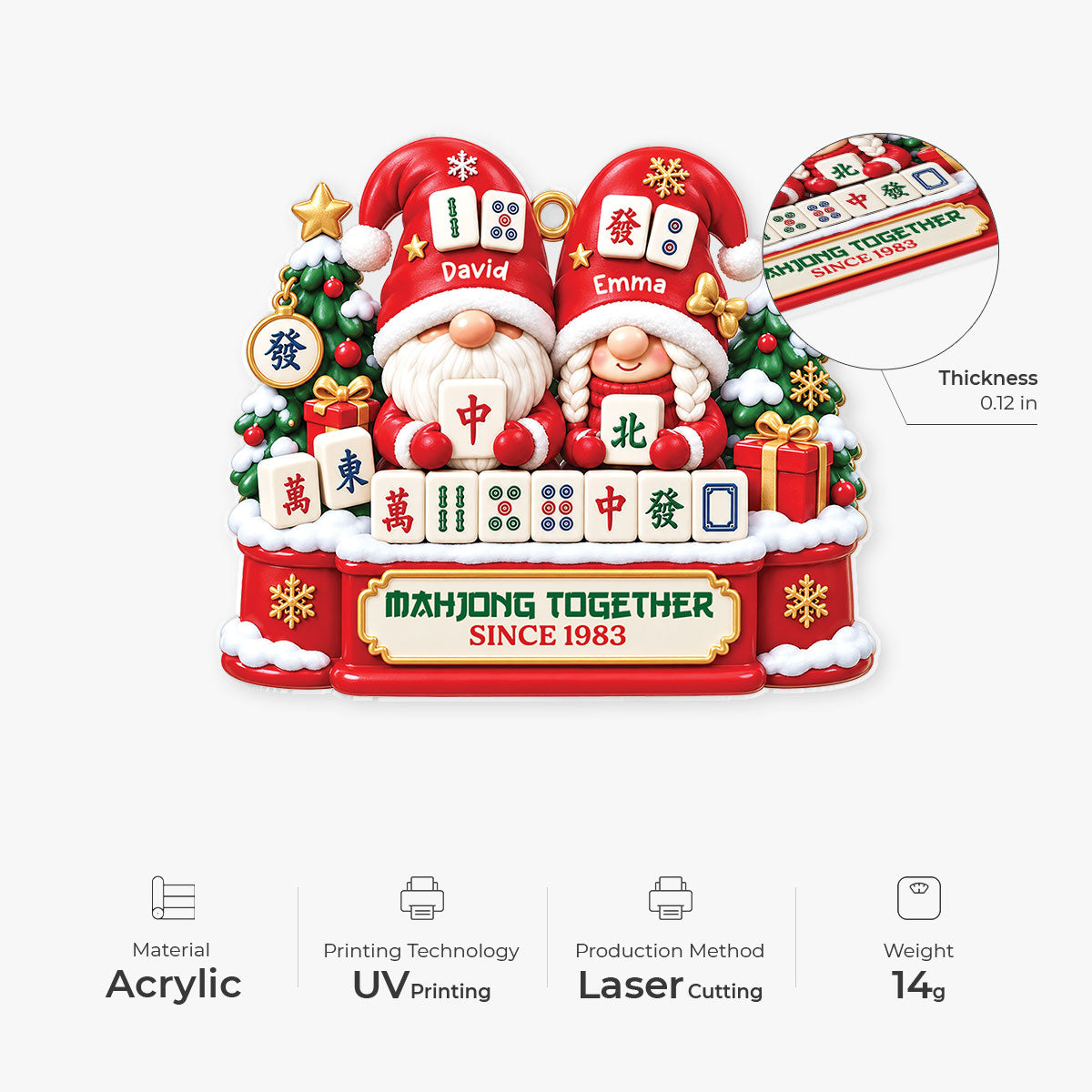 16430OC ProAcrylicOrnament CouUS RnDNone IdeChinh NicDTNew