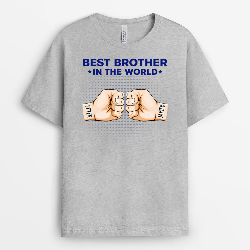 1652AUK2 personalised best brother in the world t shirt