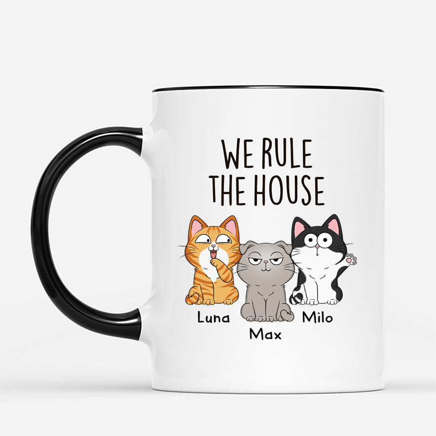 1662MUS2 personalized cat gifts for humans we rule the house cat mug 1662M3U8D