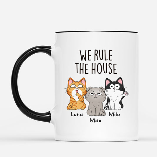 1662MUS2 personalized cat gifts for humans we rule the house cat mug 1662M3U8D