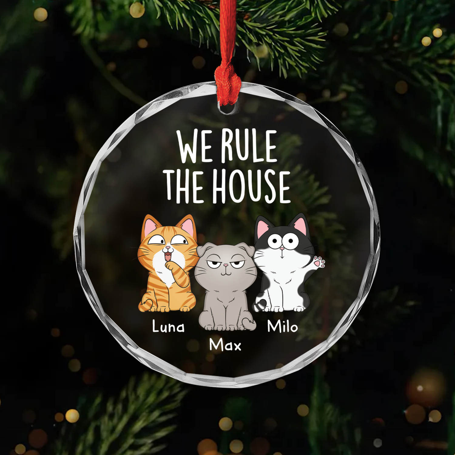 1662OUS1 personalized xmas gifts for cat lovers glass cat ornaments 1662O3N8D