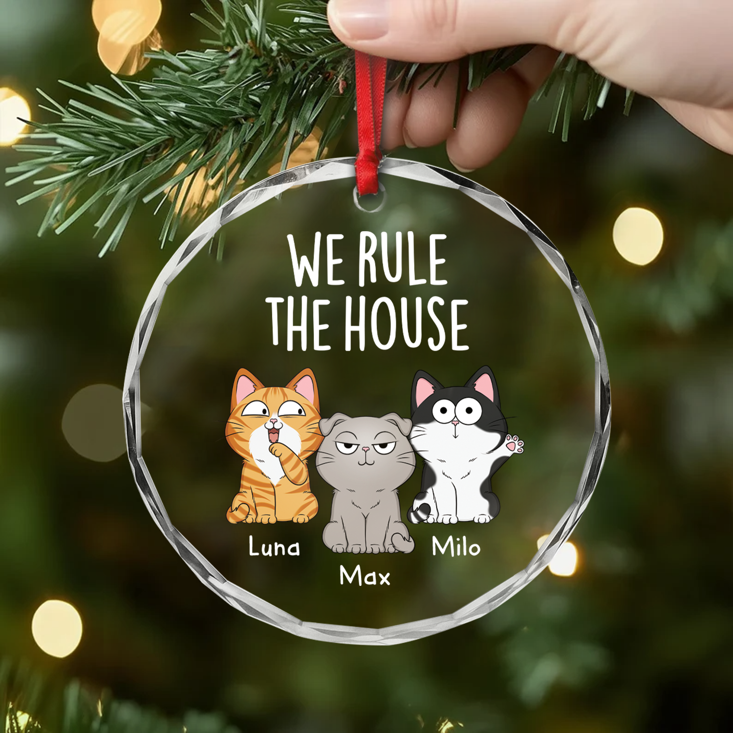 1662OUS2 personalized xmas gifts for cat lovers glass cat ornaments 1662O3N8D