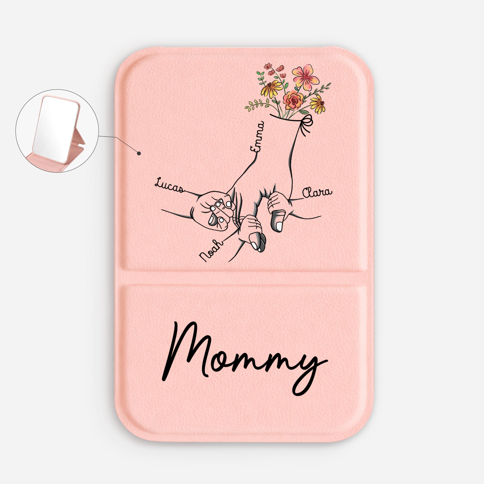1672AUS1 holding moms hand compact mirror custom gifts for momgrandma 1672aj6p5a