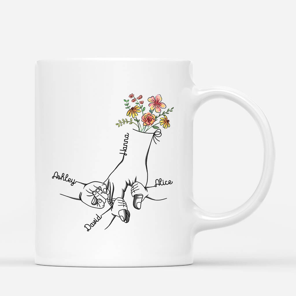 1672MUS1 personalized holding moms grandmas hand mug