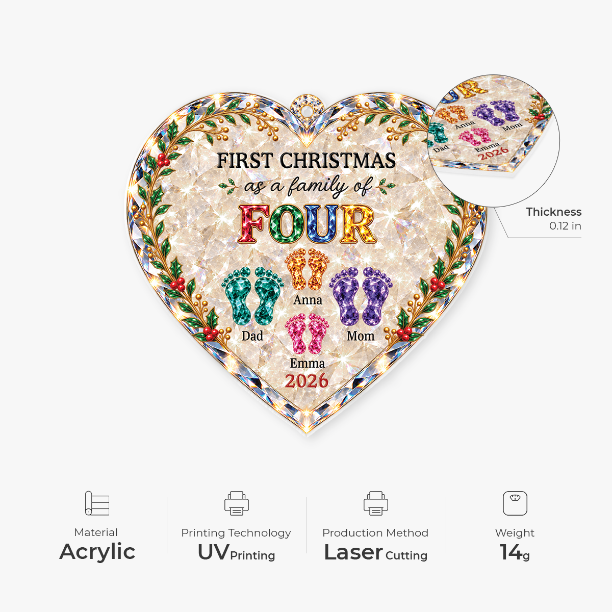 16799OH ProAcrylicOrnament CouUS RnDNone IdeHa NicFamily