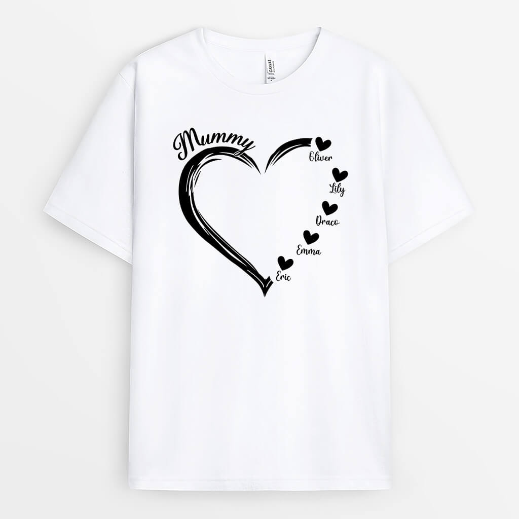 1686AUK2 personalised best grandma with heart t shirt