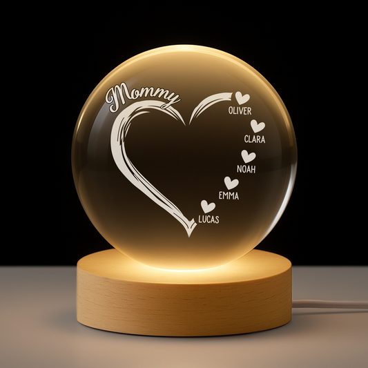 1686LUS1 crystal ball lamp with names personalized gifts for grandma mom 1686L6T5I