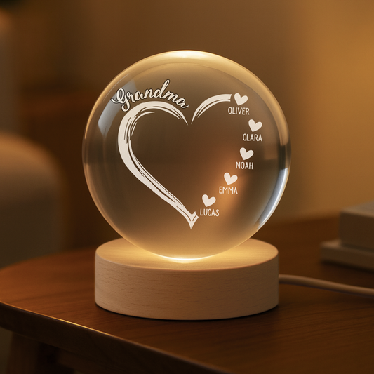 1686LUS2 crystal ball lamp with names personalized gifts for grandma mom 1686L6T5I