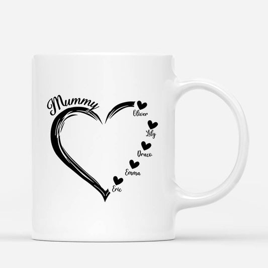 1686MUK1 personalised mum grandmas heart pillow mug