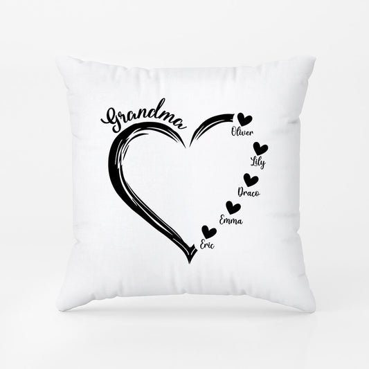1686PUK1 personalised mum grandmas heart pillow