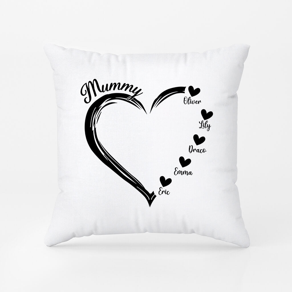 1686PUK2 personalised mum grandmas heart pillow