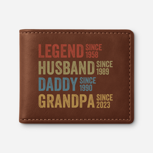 1732JUS1 custom gifts for grandpa legend since leather wallet 1732J