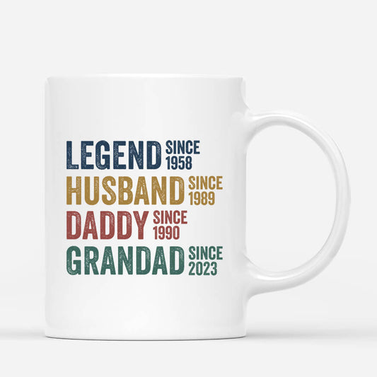 1732MUK1 personalised legend husband daddy and papa since white mug