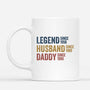 1732MUK2 personalised legend husband daddy and papa since white mug