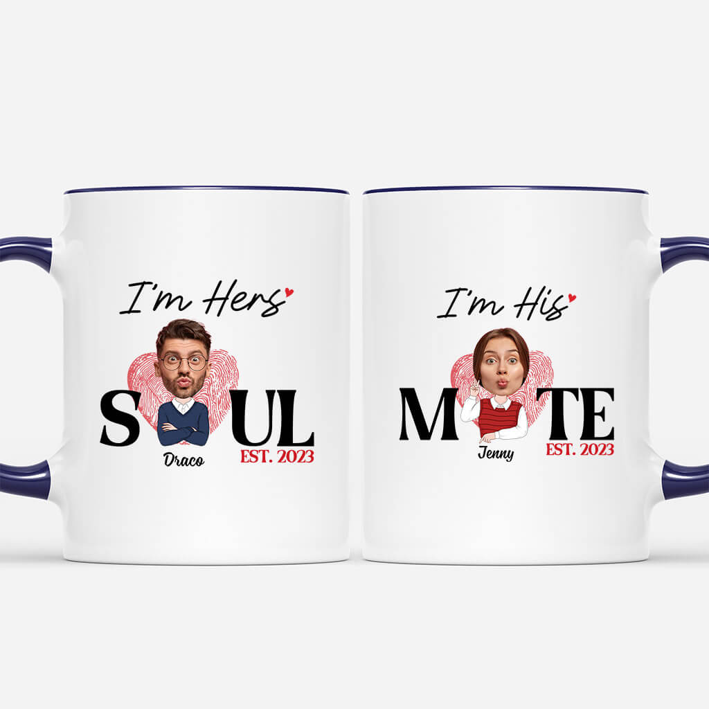 1750MUK4 personalised soul mate im hers his mug